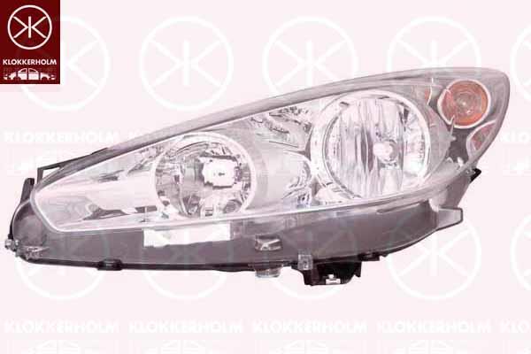 Headlight, H7/H1, with motor for headlamp levelling, Left, Illuminance [lx]: 17.5, 1627682280 (PEUGEOT), 1627682680 (PEUGEOT), 6208 X6 (PEUGEOT)