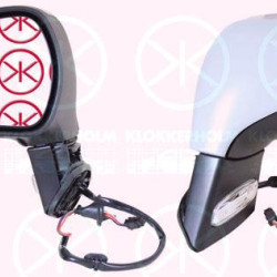 Exterior Mirror, w/primer, with indicator, for electric mirror adjustment, Convex, Heatable, Right, 8153 NC (PEUGEOT)