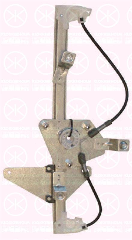 Window Regulator, without electric motor, Electric, Left Rear, 9223 C9 (PEUGEOT)