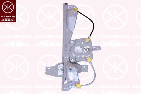 Window Regulator, without electric motor, Electric, Left Rear, 9223 E5 (PEUGEOT)