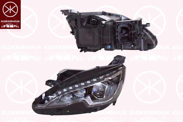 Priekinis žibintas, Left, LED, without LED control unit for low beam/high beam, without LED control unit for daytime running-/position ligh, AL, 1618000380 (PEUGEOT), 9677832480 (PEUGEOT)