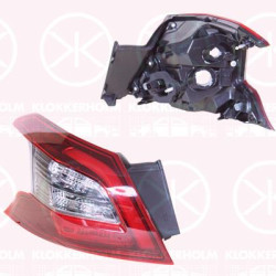 Tail Light Assembly, Left, LED, Outer section, without bulb holder, PY21W, W16W, AL, 9823728680 (PEUGEOT)