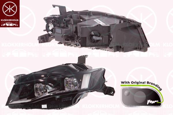 Headlight, Right, LED, for vehicles with adaptive front lighting, with lettering, with motor for headlamp levelling, Valeo, 1638036580 (PEUGEOT), 1674563480 (PEUGEOT)