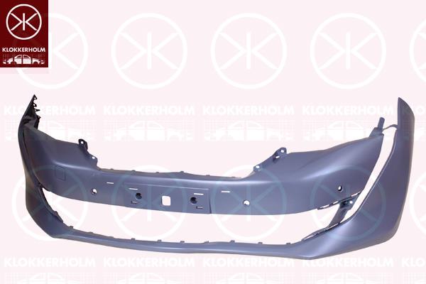 Bumper, w/primer, with hole(s) for parking assistant system, Front, Number of bores: 6, 1637822980 (PEUGEOT)