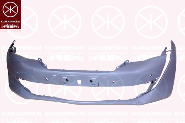 Bumper, w/primer, Front, with hole(s) for parking distance control, Number of bores: 4, 1637822880 (PEUGEOT)