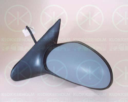 Exterior Mirror, Left, for electric mirror adjustment, w/primer, Heatable, Number of pins: 5, Blue-tinted, Aspherical, 8148 RX (PEUGEOT), 8149 S2 (PEUGEOT)