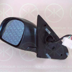 Exterior Mirror, Right, for electric mirror adjustment, w/primer, with thermo sensor, Heatable, Number of pins: 7, Blue-tinted, Convex, 8148 RY (PEUGEOT), 8149 T1 (PEUGEOT)