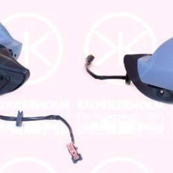 Exterior Mirror, w/primer, for electric mirror adjustment, Convex, Heatable, blue, Left, 8149 VF (PEUGEOT)