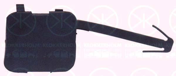 Flap, tow hook, Front, black, 7414 GG (PEUGEOT)