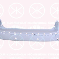 Bumper, w/primer, Rear, with hole(s) for parking distance control, 7410 V6 (PEUGEOT)