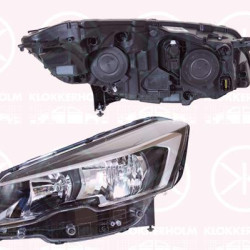 Headlight, Left, Illuminance [lx]: 20, H7/H7, with motor for headlamp levelling, Valeo, 9807241280 (PEUGEOT)