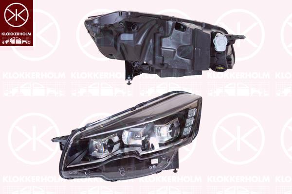 Headlight, Right, Illuminance [lx]: 12.5, LED, for vehicles with adaptive front lighting, Valeo, 1612495280 (PEUGEOT), 9807241680 (PEUGEOT)