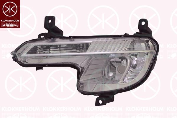 Front Fog Light, Right, with cornering light, with daytime running light, without bulb holder, H8, PY21W, P13W, 6206 W2 (PEUGEOT)