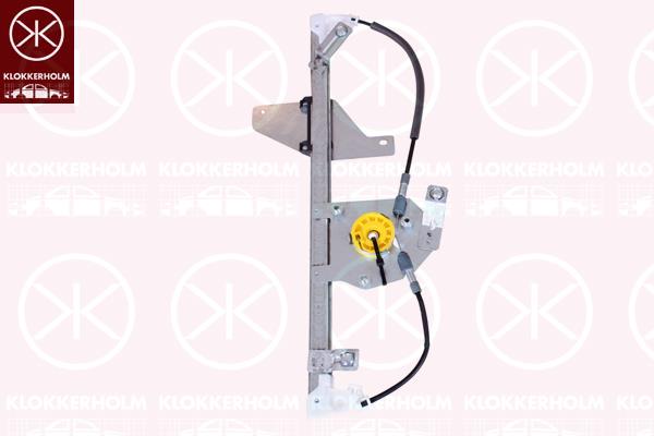 Window Regulator, without electric motor, Electric, Left Rear, 9223 H6 (PEUGEOT), 98 060 871 80 (PEUGEOT)