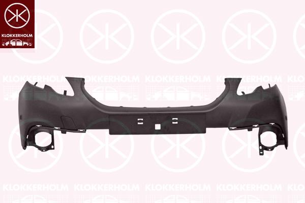 Bumper, Front, with hole(s) for parking distance control, Upper section, w/primer, 16 101 440 80 (PEUGEOT)