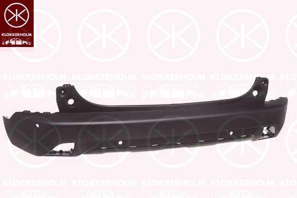 Bumper, Rear, with hole(s) for parking distance control, with holes for extensions, 16 101 162 80 (PEUGEOT)