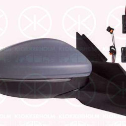 Veidrodėlis, Right, for electric mirror adjustment, with thermo sensor, Number of pins: 6, Number of pins: 2, with indicator (LED), w/primer, Heatable, Convex, 982620311T (PEUGEOT), 9837260480 (PEUGEOT), 9839237780 (PEUGEOT), 98271323 XT (PEUGEOT), 98271323 XT (OPEL), 98271323 XT (CITROEN)