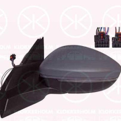 Veidrodėlis, Left, for vehicles with blind spot assistant, Electronically foldable, Number of pins: 10, Number of pins: 2, with indicator (LED), with reading light, w/primer, Heatable, Convex, 9839237880 (PEUGEOT), 982620551T (PEUGEOT), 9837260680 (PEUGEOT), 98271330XT (PEUGEOT)