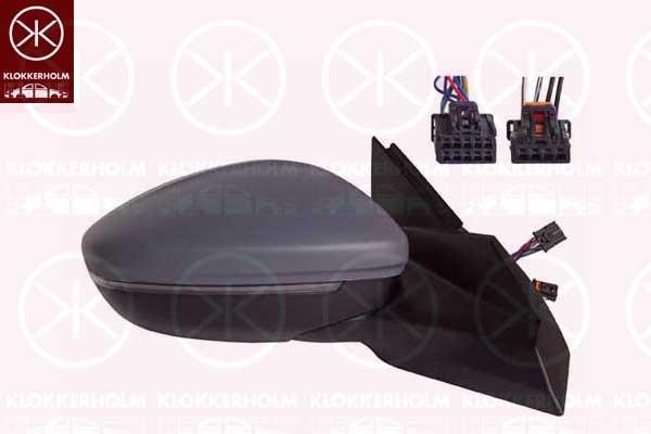 Veidrodėlis, Right, for vehicles with blind spot assistant, Electronically foldable, with thermo sensor, Number of pins: 10, Number of pins: 4, with indicator (LED), with reading light, w/primer, Heatable, Convex, 9839237680 (PEUGEOT), 982620311T (PEUGEOT), 9837260480 (PEUGEOT), 98271326XT (PEUGEOT), 98271326XT (OPEL), 98271326XT (CITROEN)