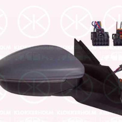 Exterior Mirror, Right, for vehicles with blind spot assistant, Electronically foldable, with thermo sensor, Number of pins: 10, Number of pins: 4, with indicator (LED), with reading light, w/primer, Heatable, Convex, 9839237680 (PEUGEOT), 982620311T (PEUGEOT), 9837260480 (PEUGEOT), 98271326XT (PEUGEOT), 98271326XT (OPEL), 98271326XT (CITROEN)