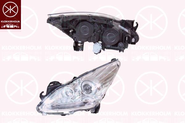 Headlight, Right, Bi-Xenon, with cornering light, without control unit for Xenon, with motor for headlamp levelling, D1S (gas discharge tube), Valeo, 6206 P1 (PEUGEOT), 6206 P2 (PEUGEOT), 6206P1 (PEUGEOT)