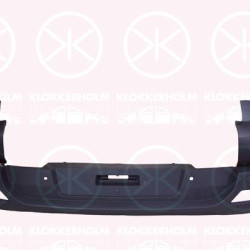 Bumper, w/primer, Rear, with hole(s) for parking distance control, 7410 JL (PEUGEOT)