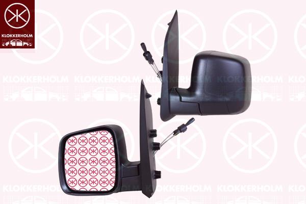 Exterior Mirror, Control: cable pull, Convex, Left, 0000735460570 (FIAT), 0000735645079 (FIAT), 0000735674075 (FIAT), 1622151180 (PEUGEOT), 1622151180 (DS), 1622151180 (CITROEN), 1638418880 (PEUGEOT), 1638418880 (DS), 1638418880 (CITROEN), 735460570 (FIAT), 8153 VG (PEUGEOT), 8153 VG (DS), 8153 VG (CITROEN)