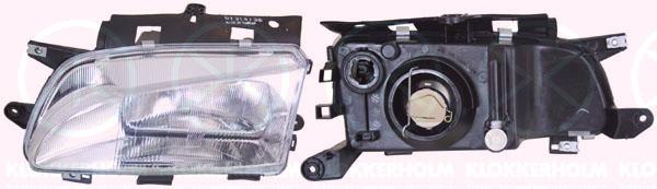 Headlight, H4, for vehicles with headlight levelling, Depo, Left, Illuminance [lx]: 12.5, 6204 P8 (PEUGEOT)