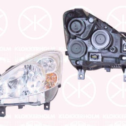 Headlight, H4, with motor for headlamp levelling, Valeo, Right, Illuminance [lx]: 17.5, 9677202380 (PEUGEOT)