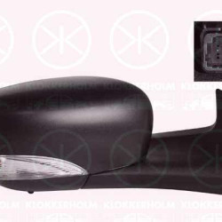 Exterior Mirror, Right, for electric mirror adjustment, with indicator, WY5W, with thermo sensor, Number of pins: 9, black, Heatable, Convex, 261604623R (RENAULT), 963019461R (RENAULT), 963654973R (RENAULT), 963749835R (RENAULT)