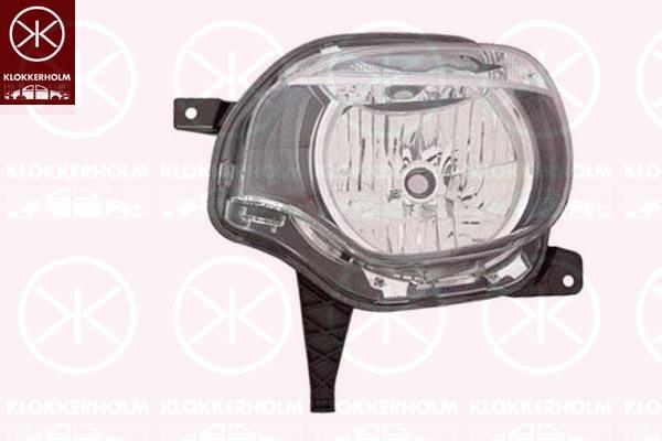 Headlight, Right, Illuminance [lx]: 17.5, H4, without motor for headlamp levelling, 26 01 042 96R (RENAULT), 260104296R (RENAULT)