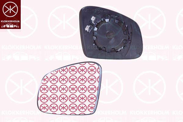 Mirror Glass, exterior mirror, Left, Heatable, Aspherical, 453 811 61 00 (MERCEDES), 96 37 341 02R (RENAULT), A 453 811 61 00 (MERCEDES), A453 811 61 00 (MERCEDES)