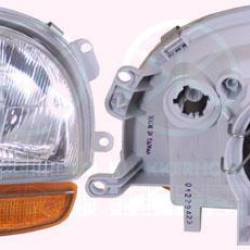 Headlight, H4, for vehicles with headlight levelling, Depo, Left, Illuminance [lx]: 12.5, Indicator Colour: yellow, 260107456R (RENAULT), 77 01 036 395 (RENAULT)