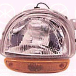 Headlight, H4, for vehicles without headlight levelling, Depo, Right, Illuminance [lx]: 12.5, Indicator Colour: yellow, 260107456R (RENAULT), 77 01 036 392 (RENAULT)