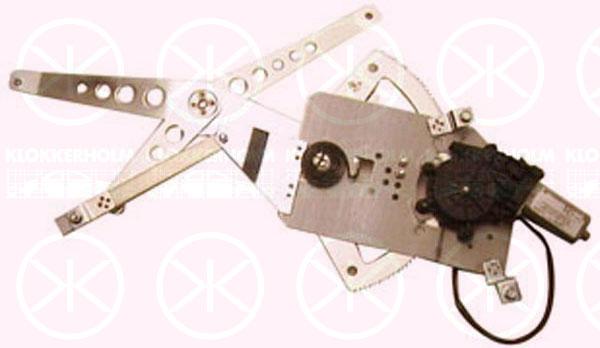 Window Regulator, 2-dr, with electric motor, Electric, Left, 77 00 830 597 (RENAULT), 8200051780 (RENAULT)