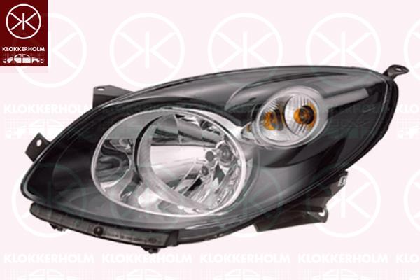 Headlight, H4, without motor for headlamp levelling, Hella, Left, Housing Colour: black, Illuminance [lx]: 17.5, 260607587R (RENAULT), 77 01 064 000 (RENAULT), 82 00 629 482 (RENAULT)