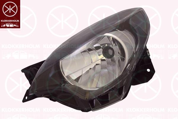 Headlight, H4, without motor for headlamp levelling, Left, Housing Colour: black, Illuminance [lx]: 12.5, VALEO, 26 06 024 96R (RENAULT), 26 06 099 66R (RENAULT)