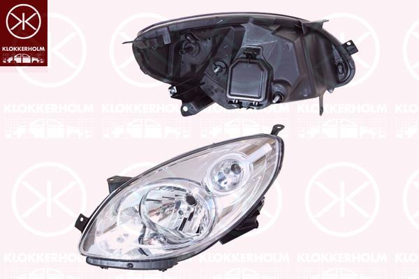 Headlight, H4, Left, Housing Colour: chrome, 77 01 063 997 (RENAULT), 82 00 629 462 (RENAULT)