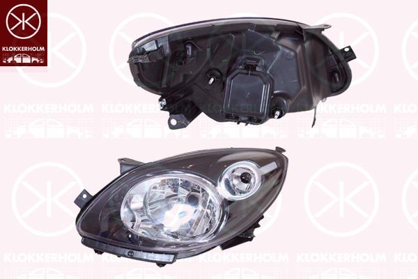 Headlight, H4, Right, Housing Colour: black, 77 01 063 998 (RENAULT), 82 00 629 485 (RENAULT)