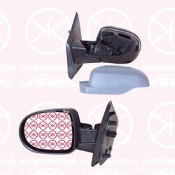 Exterior Mirror, Left, for electric mirror adjustment, Number of pins: 5, Heatable, w/primer, Aspherical, 77 01 071 875 (RENAULT), 96 30 207 48R (RENAULT)