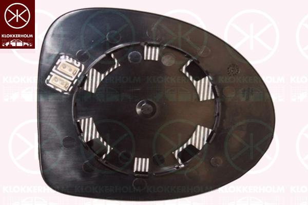 Mirror Glass, exterior mirror, Aspherical, Heatable, Left, 77 01 067 336 (RENAULT)