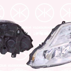 Headlight, Illuminance [lx]: 17.5, Right, H7/H1, for vehicles with headlight levelling, Valeo, 77 01 069 732 (RENAULT)