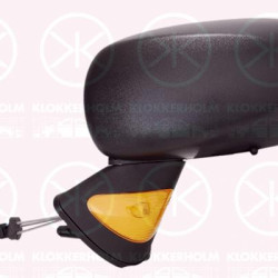 Exterior Mirror, Left, Control: cable pull, black, with indicator, 77 01 065 900 (RENAULT)