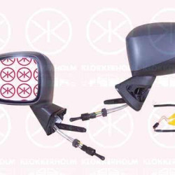 Exterior Mirror, Left, Control: cable pull, with indicator, Heatable, w/primer, Number of pins: 2, 77 01 069 542 (RENAULT)