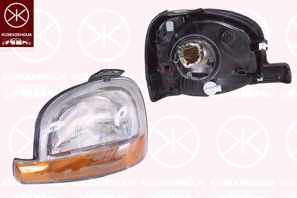 Headlight, H4, for vehicles with headlight levelling, T.Y.C, Right, Indicator Colour: yellow, Illuminance [lx]: 17.5, 77 01 044 038 (RENAULT), 8465141 (RENAULT)