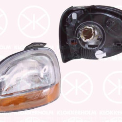 Headlight, H4, for vehicles with headlight levelling, T.Y.C, Right, Indicator Colour: yellow, Illuminance [lx]: 17.5, 77 01 044 038 (RENAULT), 8465141 (RENAULT)