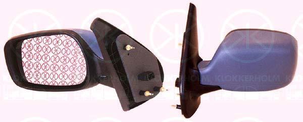 Exterior Mirror, w/primer, for electric mirror adjustment, Aspherical, Heatable, Left, 82 00 253 492 (RENAULT)