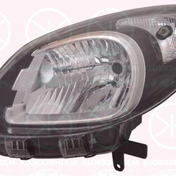 Headlight, Left, H4, Housing Colour: black, without motor for headlamp levelling, 26 06 079 49R (RENAULT)