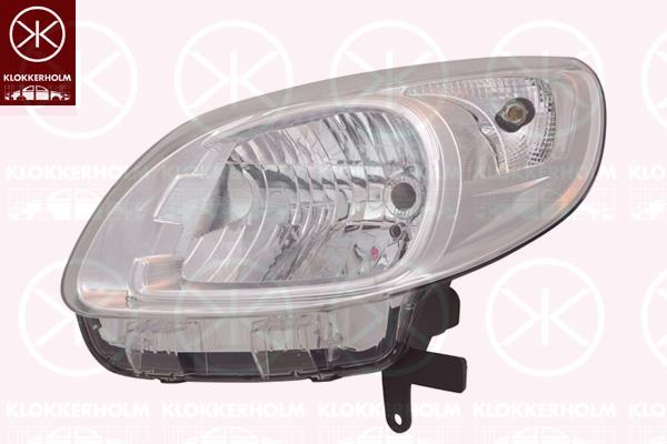 Headlight, Left, H4, without motor for headlamp levelling, 26 06 026 65R (RENAULT)