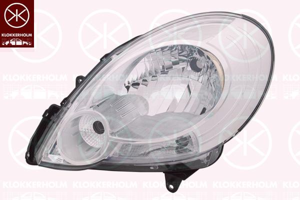 Headlight, H4, with motor for headlamp levelling, Left, Illuminance [lx]: 12.5, 77 01 068 181 (RENAULT), 82 00 402 521 (RENAULT)